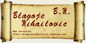 Blagoje Mihailović vizit kartica